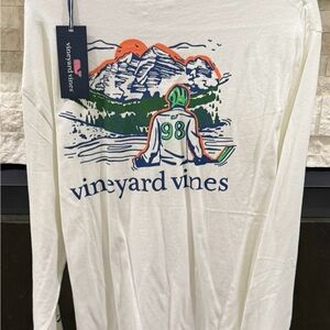 Vineyard Vines White Mountain Graphic Long Sleeve Tee